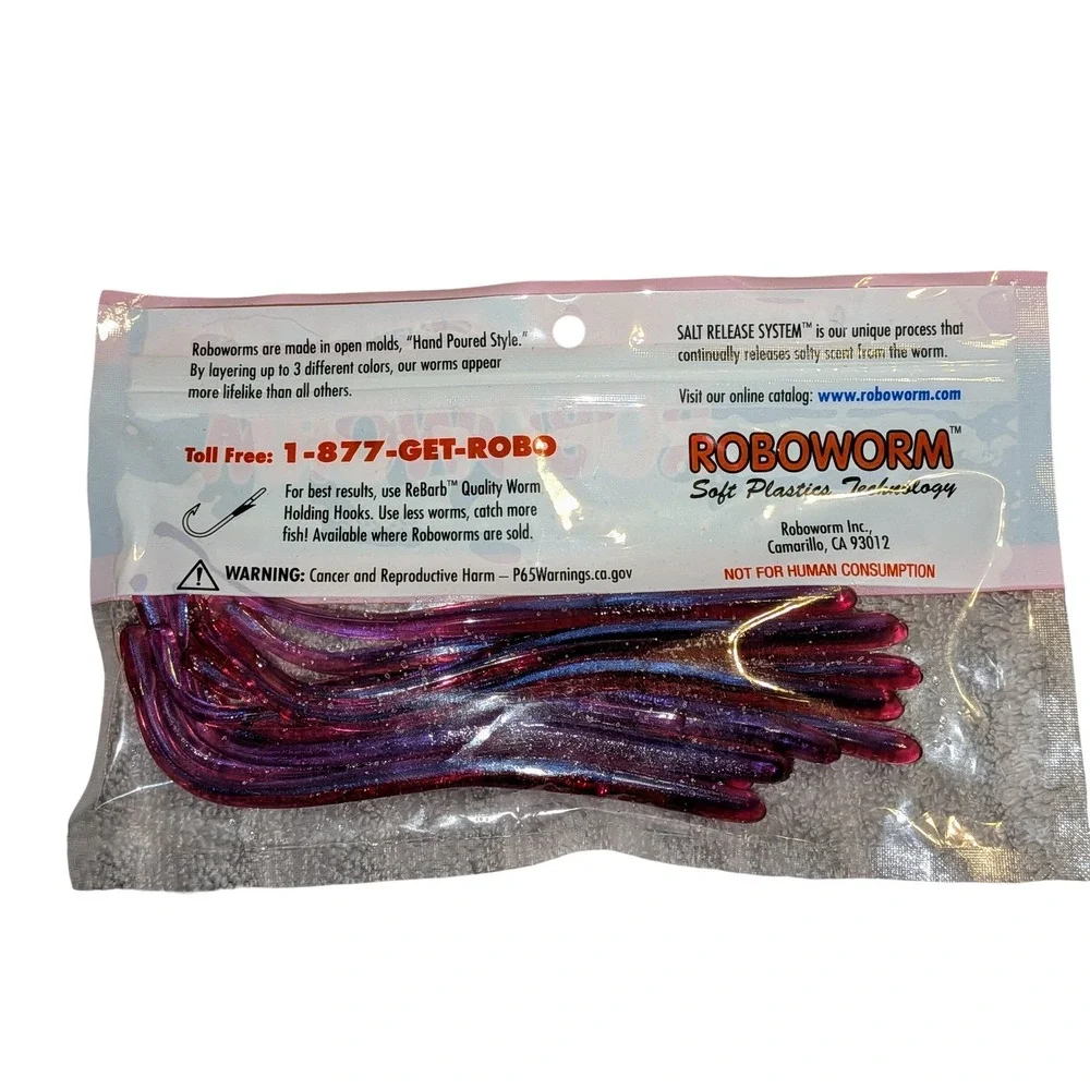 Roboworm 6 Straight‎ Tail Morning Dawn Salt Release System Fishing Lures 10